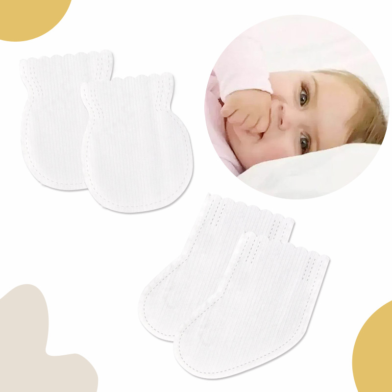 Disposable Baby Mittens and Socks Anti Scratch White Soft Nonwoven Newborn Baby Hand Foot Protect Gloves 