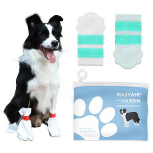 MAJIYAHE 20PCS Disposable Pet Shoes Waterproof Dirty-Proof Dog Boots Dog Walking Shoes with Elastic Bandage for Dog Paw Protection,Large Size