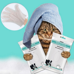 Pet Deodorizing Glove Wipes Dog Cat Grooming Products Dispoable Pet Bath Gloves