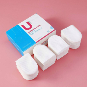 OEM Pearl Finger Cot Ushaped Cotton Pad Facial Cleansing Pocket Synthetic non woven Makeup Remover Cotton Pads