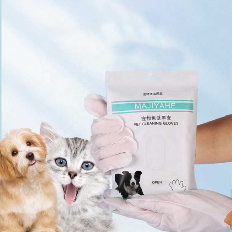  Are you still worried about bathing your dog or cat? Choose Pet Grooming Gloves Wipes