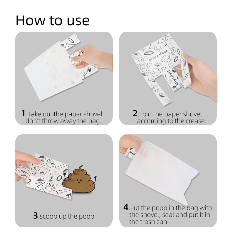 Disposable Pet Poop Scooper With Cat Dog Poop Bags Eco Friendly Dog Cat