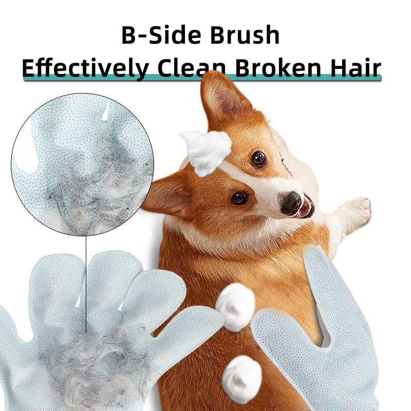 OEM MAJIYAHE Pet grooming Set For Dog Cat Waterless Pet Shampoo Foam Hair Remover Glove 2 in 1 Pet Dry Cleaning Kit